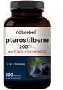 Pterostilbene ile 98 Trans-Resveratrol, 200 mg Oda, 200 Capsules | Doğal olarak Vahşi Blueberries - Sağlıklı Ağ Desteği için Anti Supplementoksit - Non-GMO