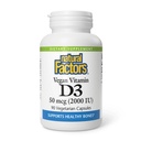 Doğal Faktörler Vegan D3 2000 IU - Bone & Immune Health - Plant-Based Cholecalciferol - Vegetarian Capsules - 90 Capsules (90 Hizmet)