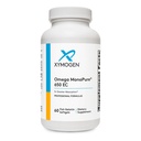 XYMOGEN Omega MonoPure 650 EC - Omega-3 Fish Oil Supplements for Women & Men - EPA, DHA & DPA - Smaller Softgels with 3X Greater Abpole - Support a natural heart & Cognition (60 Softgels)