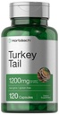 Horbäach Türkiye Tail Mushroom Capsules | 1200 mg | 120 Kont | Non-GMO ve Gluten Free Extract