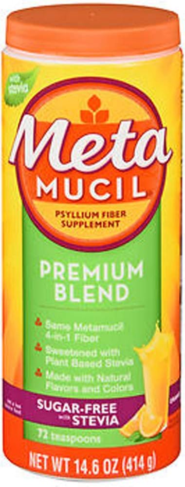 Metamucil Premium Mix Psyllium Fiber Toz Şeker-Free with Stevia Orange - 14.6 oz
