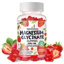 Magnezyum Glycinate Gummies 2500 mg - Sugar Free Magnezyum Pids Supplement with Vitamin D, B6, CoQ10 for Calm Mood & Sleep Support - 90 Strawberry Gummies 2500 mg - Sugar Free Magnezyum Pids Supplement with Vitamin D, B6, CoQ10 for Calm Mood & Sleep Support - 90 Strawberry Gummies