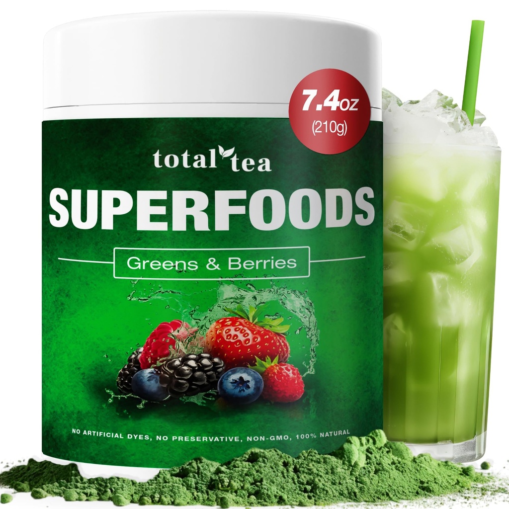 Turmeric, Amla Toz & Vitamin C ile Enerji ve Digestive Sağlık için Toplam Çay Yeşil Toz - 30 Hizmet
