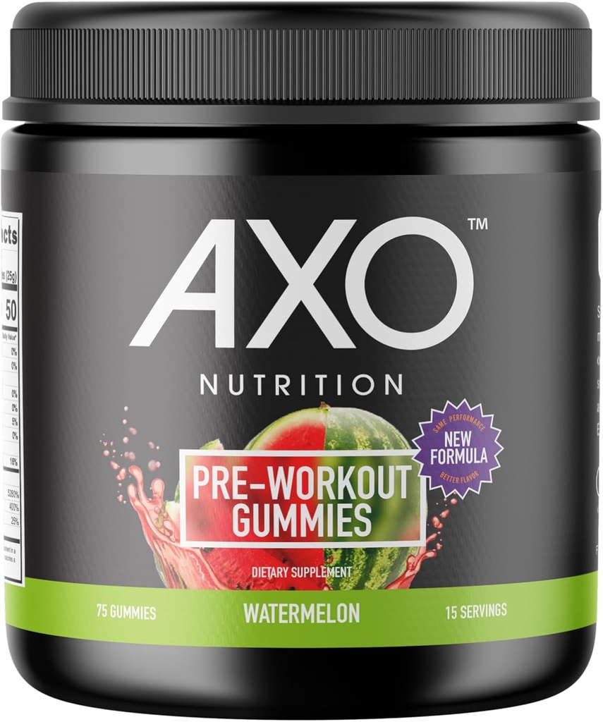 Pre-Workout Energy Gummies, Watermelon Flavor, 75 Gummies, 1 Kont Caffeine, Alfa GPC, B12, Chromium Picolinate, L-Theanine, Vegan, Non-GMO, Nut-Free, Gluten-Free