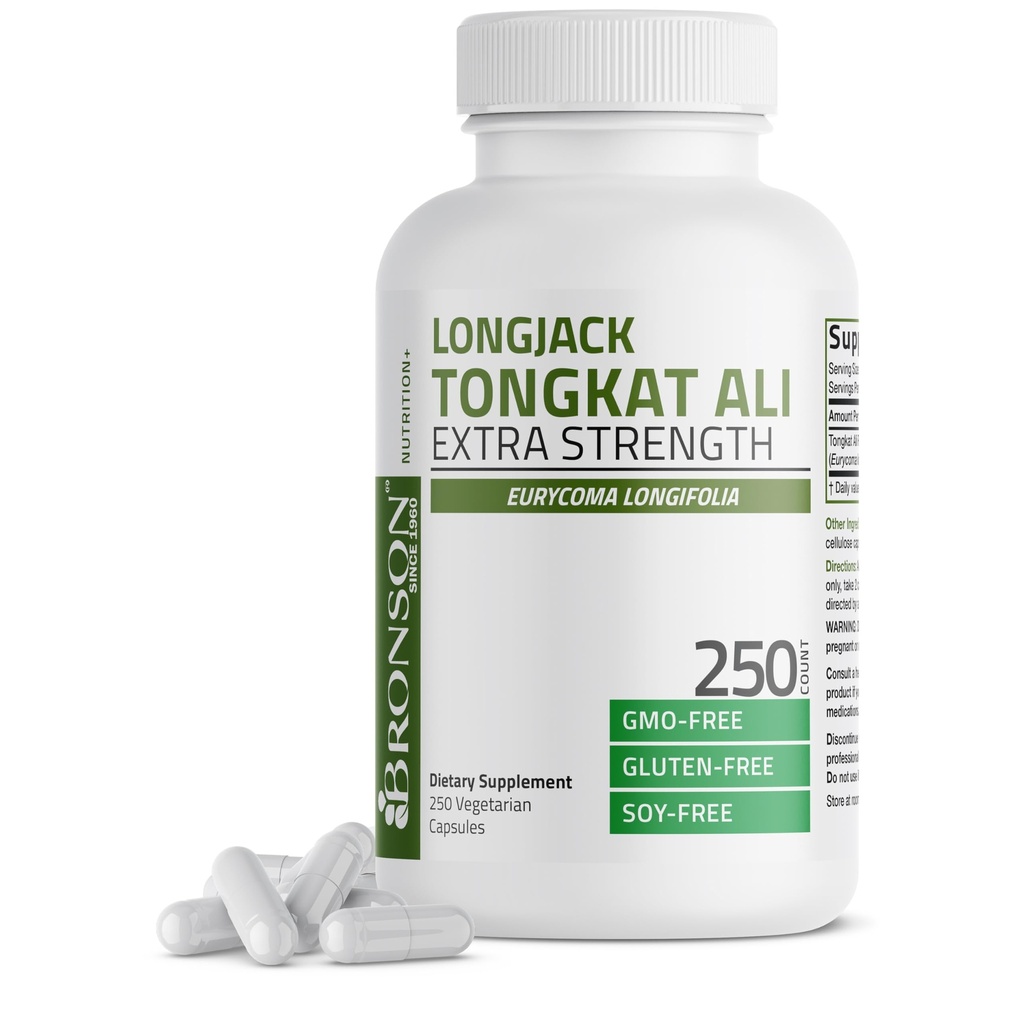 Bronson Longjack Tongkat Ali Ekstra Kuvvet, 250 Vegetarian Capsules