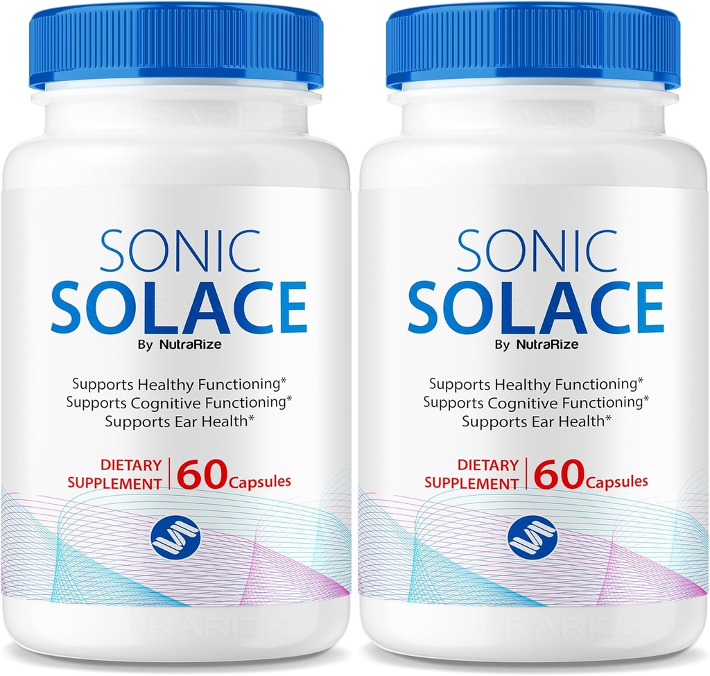 (2 Pack) Sonic Solace - Sağlıklı işitmeyi korumak için Gelişmiş Formula, Resmi Sonic Solace for Ear Health, All Natural Support for General Well-Being, SonicSolace Review (120 Capsules)