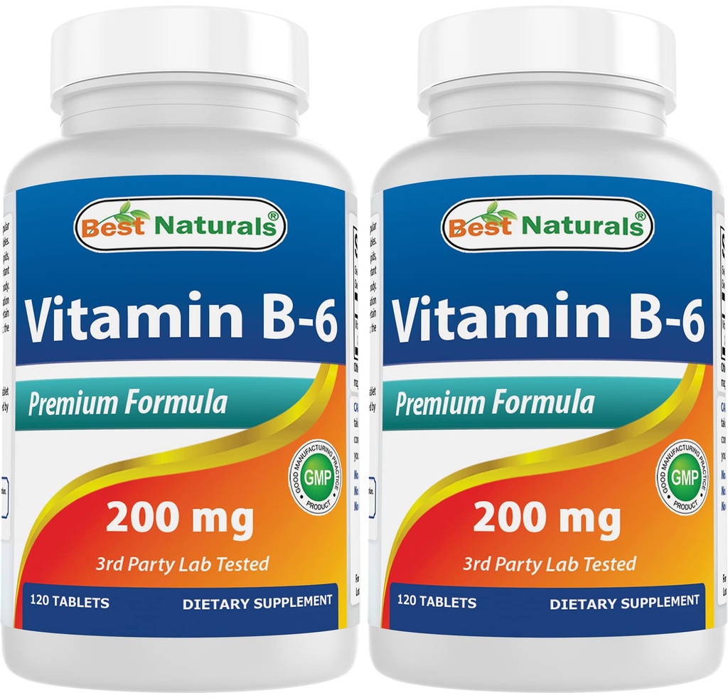 Yetişkinler için en iyi Naturals Vitamin b6 200 mg, 120 Tablet (120 Kont)