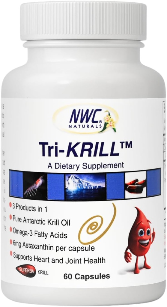 Erkekler ve Kadınlar için NWC Naturals Tri-Krill Oil Supplement, Ortak Sağlık, Beyin Fonksiyonları ve Genel Olarak Astaxanthin