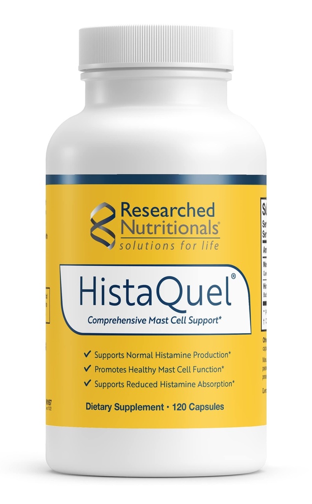 Araştırmalı Beslenme HistaQuel - Dual-Action Histamine & Mast Hücre Desteği Formula - Klinik olarak Flavono ve Herbal Formula Sting Nettle & Black Cumin Tohum Yağı ile, 120 Capsules