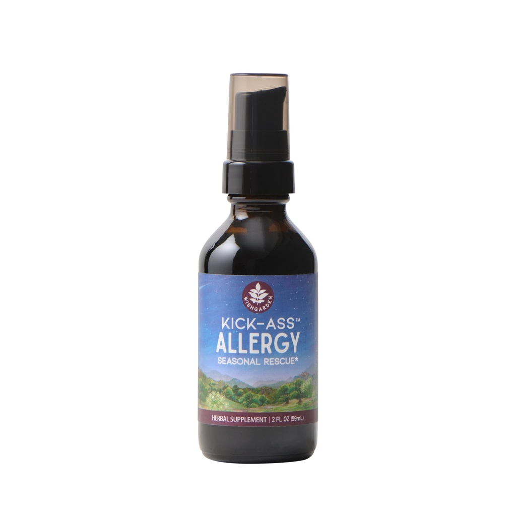 WishGarden Herbs Kick-Ass Anti Allergy - Plant-Based Non-Drowsy Herbal Alerji Supplement with Nettle Leaf, Echinacea, & Yerba Santa, Supports Health Histamine Response to Season Irritants, 2oz