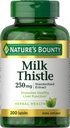 Nature's Bounty Milk Butle Capsules, Geleneksel olarak Liver Health için kullanılır, Herbal Supplement, 250 mg hizmet başına 200 Count