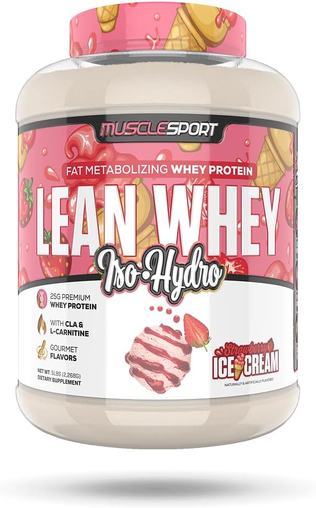 Kassport Lean Whey RevolutionTM Protein Toz - Whey proteini - Low Calorie, Low Carb, Low Fat, İnanılmaz Flavors - Scoop için 25g Protein - 5lb Strawberry Crememe