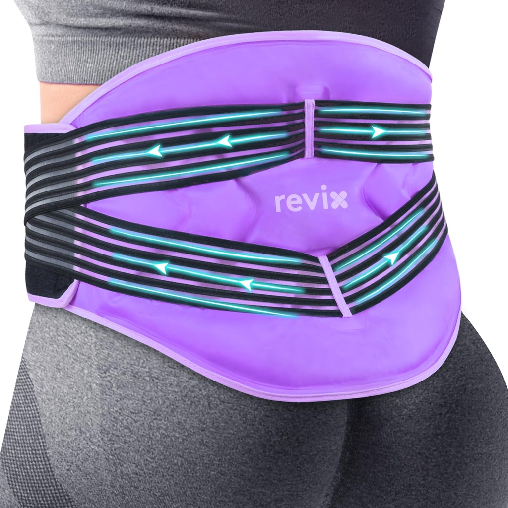 REVIX Reusable Büyük Geri Buz Paketleri Kombine Girebilir, Atıcı Düşük Geri Buz Saçı Lumbar, Scia Nerve, Soft Plush Lining, Cold Compress Therapy