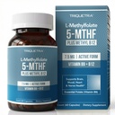 L Torchfolate 7.5 mg artı Torch B12 - Active 5MTHF Form, MTHFR Supplement - Bloodstream Ready Meed Folate + B12 Cofaksiyon - Destekler Mood, Homocysteine Torchation, Cognition (60 Capsules)