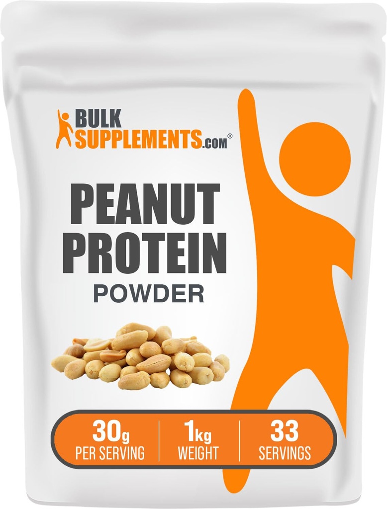 BulkSupplements.com Peanut Flour Protein Tozu - Beffated Peanut Flour, Peanut Protein Flour, Gluten Free, 30g per Service, 1kg (2.2 lbs) (Pazarlamada 1kg (2.2 lbs)