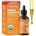 USDA Organik Turmeric Liquid Drops with Black Pepper - 1000 mg Curcumin Supplement for Immune & Digestive Health - 30 Hizmet - Gelişmiş Aborpsiyon - Non-GMO, Vegan, Gluten Free - Unflavored, 1 Fl Oz Oz