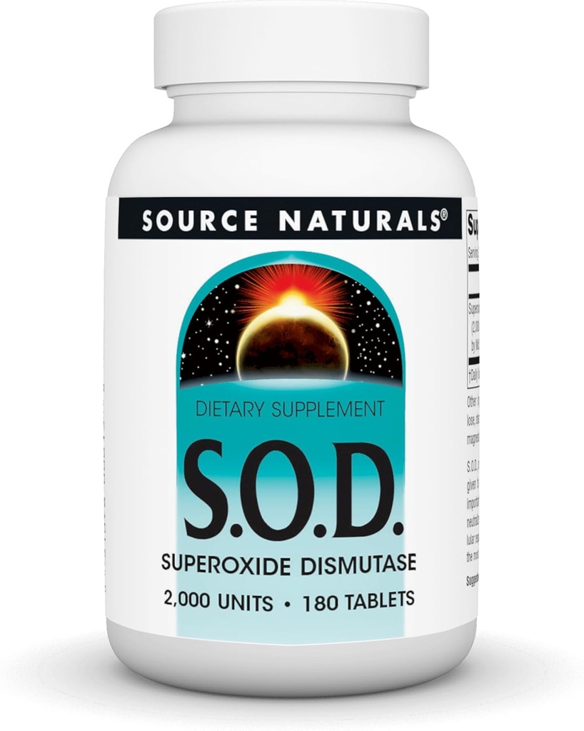 Source Naturals S-O-D, Superoksi Dismutase - Diyet Supplement - 180 Tablet