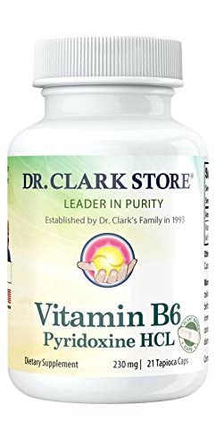Dr. Clark B6 Supplement - 230 mg, 21 Tapioca Capsules, Supports Energy Metabolism & Nervous System Health Metabolism & Nervous System Health Health