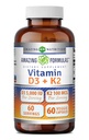 Amazing Formulas Vitamin D3 5000 I with Vitamin K2 100 mcg | D3 + K2 Komplek Supplement | Veggie Capsules | Non-GMO | Gluten Free | Made in USA (60 Count)