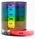 Haftalık Pill Organizer (Twice-A-Day), Portre 7 Günlük Pill Box Vakası Pills, Vitamin, Fish Oil, Supplements,Rainbow (Rainbow)