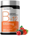 Horbäach B12 Vitamin 5000 mcg | 120 Hızlı Dissolve Tabletler | Sublingual Mecobalamin | Vegetarian, Non-GMO & Gluten Ücretsiz Supplement