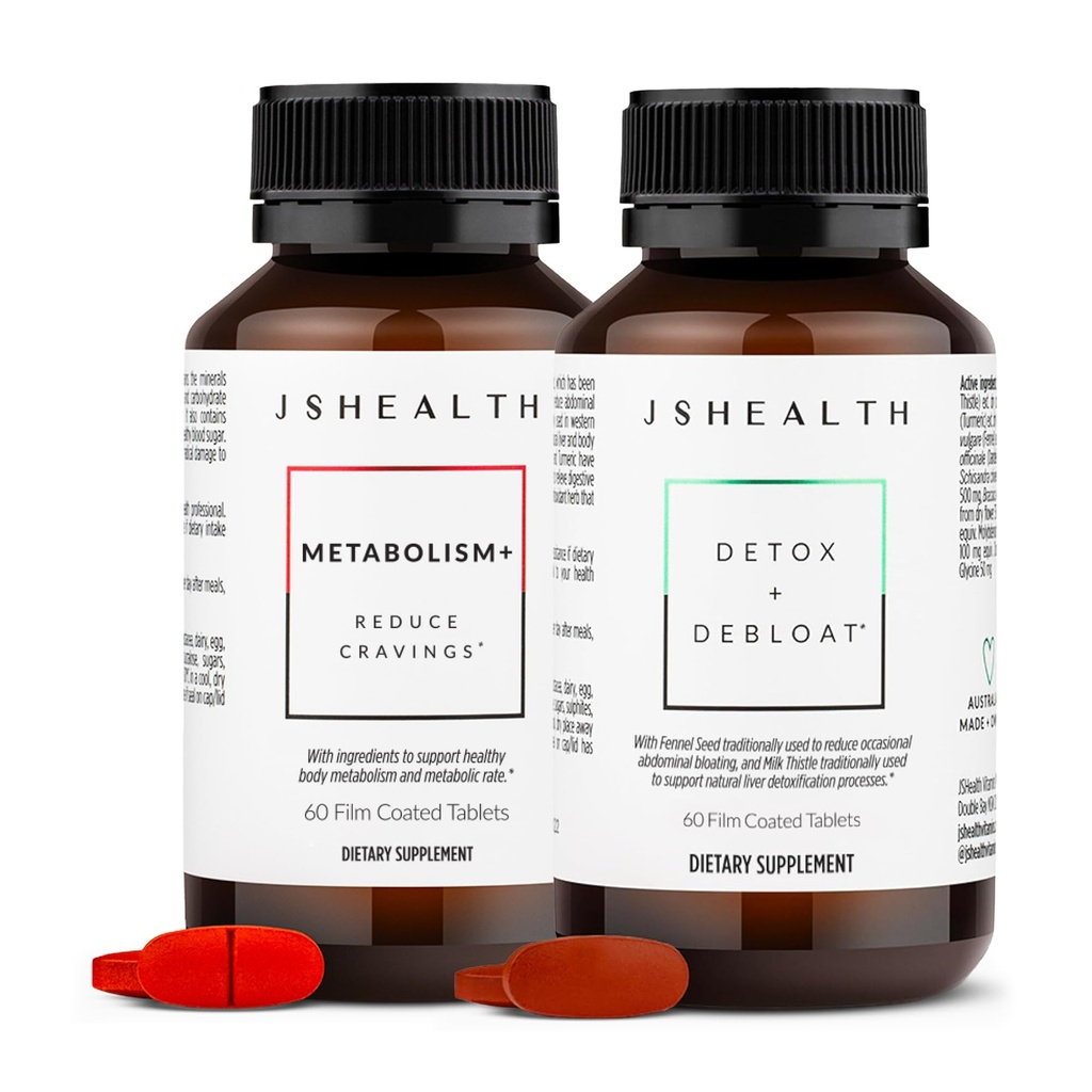 JSHealth Vitamins Bloating Sche - Detox + Debloat Liver Health Formula & Metabolism+ Doğal Enerji Desteği