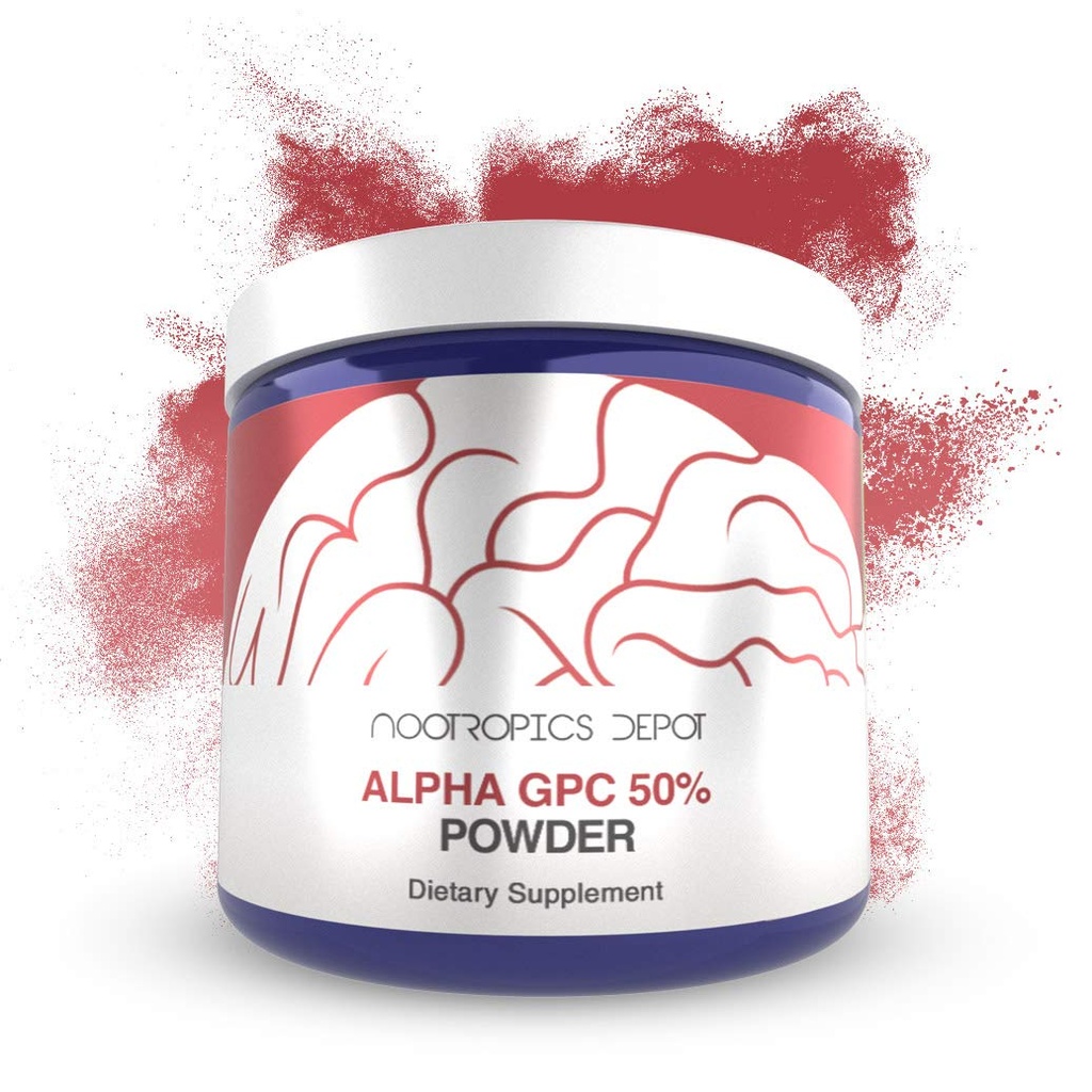 Nootropics Depot Alpha GPC Toz (% 50) | 60 Grams | Cholinergic Supplement | Beyin Sağlık Tamam | Sağlıklı Beyin Fonksiyonları | Gelişmiş Biliş, Memory + Focus