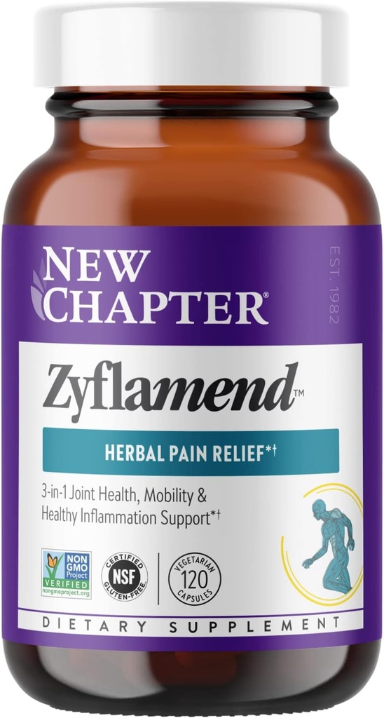 Yeni Bölüm Multi-Herbal Pain Reliever+ Joint Supplement, ZyflamendTM 10in-1 Superfood Mix with Ginger & Turmeric for Health Inflammation Response & Herbal Pain Relief+, 120 Count