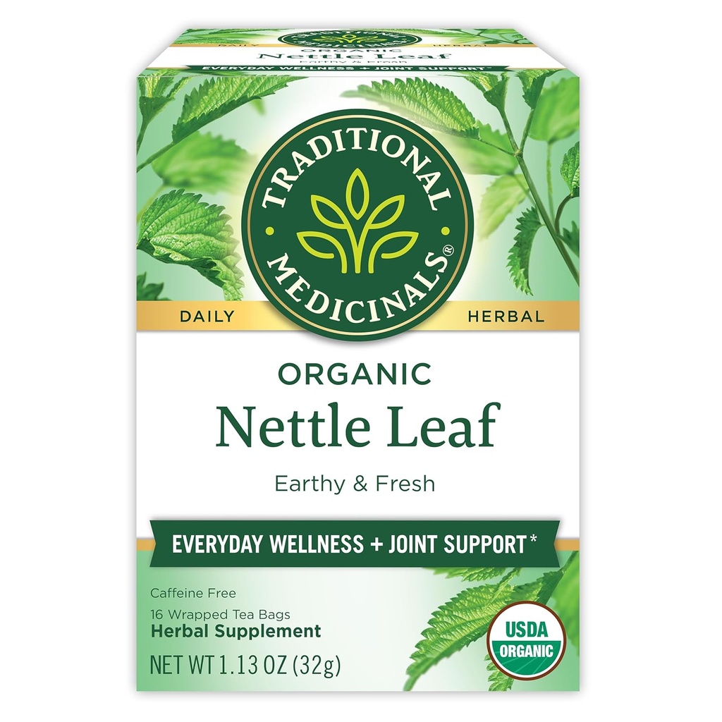 Geleneksel Medicinals Organik Nettle Herbal Tea, Ortak Sağlık ve Genel Sağlık Destekleri (kısa 1) - 16 Çay Çanta Çantası