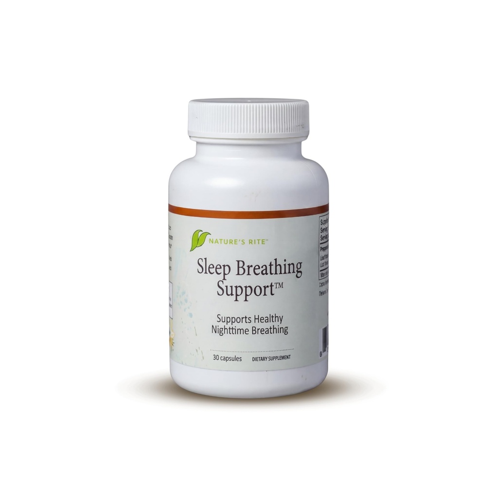 Nature's Rite Sleep Breathing Support - Natural Assistance for Better Sleep, Improve Breathing Pattern, 30 Capsules, All-Natural Herbal Ingredients, Made in USA
