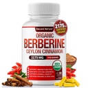 Ceylon Cinnamon 2175 mg ile Organik Berberine - Premium berberine takviyesi yüksek saflık ABD Doları Organik, bağışıklık sistemi, Berberine Plus Kompleksi, Erkekler için Non-GMO Vegan