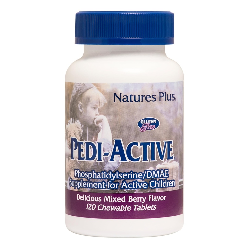 NaturesPlus Pedi-Active LECI-PS, DMAE Kompleksi - 120 Chewable Tabletler - karma Berry Flavor - Çocuklar Chewable Supplement, Beyin Sağlığı, Focus - Vegetarian, Gluten-Free - 60 Hizmetler