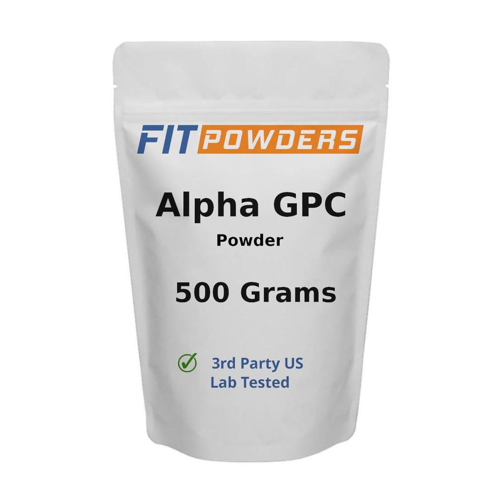Alfa-GPC Toz 500 Grams, Non-GMO Alfa GPC Supplement Choline Toz, Vegan, Üçüncü Parti Test Edildi, Pre-Workout, Memory and Focus, with Scoopop