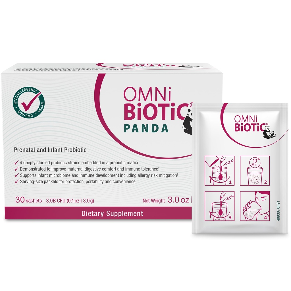 OMNi BiOTiC Panda - Anne ve Bebek için Probiyotik - Prenatal ve Bebek Probiyotik - Gut Health & Immune System Support - Vegan ve Hipoallergenic - Non-GMO (1 Pack)