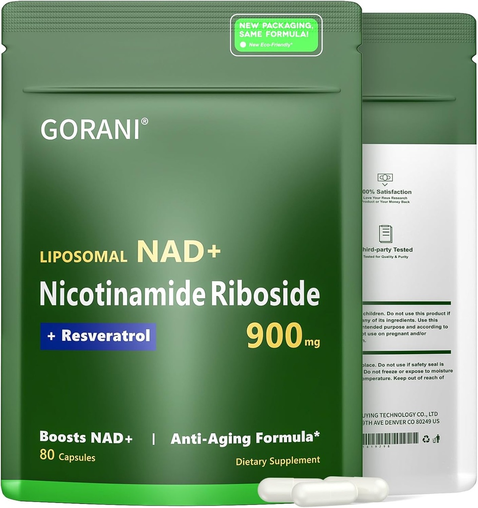 Gorani NAD+ Tamam 900MG, Nicotinamid Riboside, Liposomal Resveratrol, Quercetin (1)