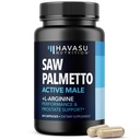 Saw Palmetto 500 mg ve L-Arginine 500 mg - Erkekler için Prostate Health and Nitrik Oksit Supplements - 60 Kont - Urinary Function Support and Endurance for Active Males - Vegan, Non-GMO, 1 Ay Supply