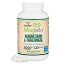 Magnezyum L Threonate, Magtein - NSF sertifikalı - Uyku ve Bilişsel Destek - Yüksek Absorpsiyon - Çoğu Bio kullanılabilir Magnezyum Formu - 2.000 mg - 120 Capsules
