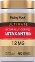Piping Rock Astaxanthin 12mg | 60 Softgel Capsules | Ekstraksiyon Tamam | Gluten Free, Non-GMO