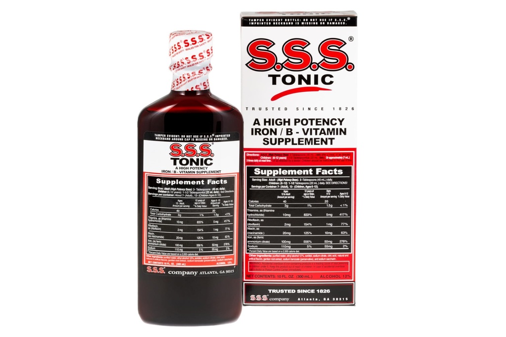 S.S. Tonic, Iron ve Vitamin B Supplement, Yüksek Potency Vitaminleri, Şişe,10 Fl Oz (Pack of 1)