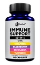 Immune Support ATM Supplement with Elderberry, Vitamin C, Echinacea, Turmeric Curcuminoids, Vitamin E, B6, çinko, L-Glutamine HCL, Lac, Lactobacillus Acidofilius :: 60, 1 Pack