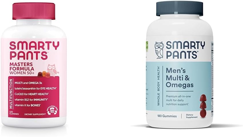 SmartyPants Gummy Multivitamin for Women 50 and Over: Omega 3 Fish Oil (EPA/DHA), Erkekler için Metrik ve Multivitamin, Gummies: Omega 3 Fish Oil (EPA/DHA)