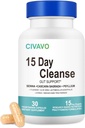 15 Günlük Gut Kadınlar ve Erkekler- Gut ve Kolon Desteği- Probiyotikler & Psyllium Husk Cleanse Bowel Discrypt Capsules, Diyet Supplement (30 Capsules)