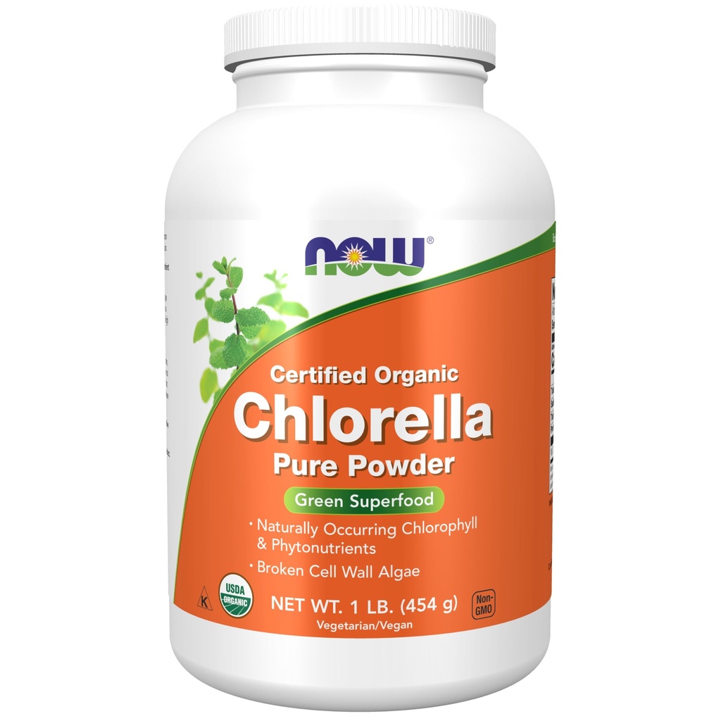 Şimdi Gıdalar Tamamlıyor, Organik Klorella Doğal olarak klorophyll, Beta-Carotene, karışık Carotenoyaklar, C vitamini, Demir ve Protein, 1-Pound
