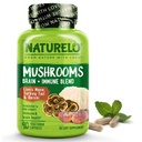 NATLO Mushroom Supplement Brain & Immune Health Assembly with Lion s Mane, Reishi, Türkiye Tail 90 Vegan Dostu Capsules