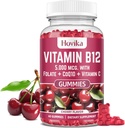 B12 Vitamin Kompleks 5000 mcg Torch B12, Adenosyl B12 & Hydroxy B12, Coenzyme Q10, Folate, C, Chewable B 12 Enerji Desteği için, Metabolism, Bone Health - Cherry Flavor