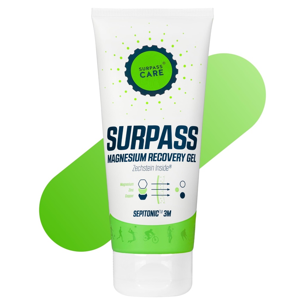 Oyuncular için Surpass Profesyonel Magnezyum Menthol Gel | Kas Soğutma Etkisi | Boosts Post-Activity Recovery & Performans | Cramps | High-Abxia Topical Magnezyum (6.76oz)