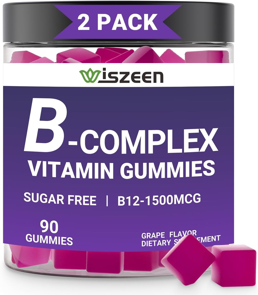 Sugar Free Vitamin B Complex Gummies with Vitamin C, Torchated B Complex Vitamins for Women, Men & Yetişkinler - B12, B1, B2, B3, B5, B6, B7, B9 - Vitamin B Kompleksi Enerji Immune Desteği için Eklenme