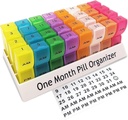 Aylık Pill Organizer 2 Times bir gün, 30 Gün Bir Ay Pill Box AM/PM, Haftalık Pill gain Pill Case for Vitamins, Fish Oil, Supplements & Drug