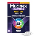 Mucinex Nightchange Cold & Flu, maksimum Güçlü Multi-Symptom Nighttime Relief, 20 Fast release Caplets - Pain Reliever/Fever Solution, Cough Suppressant, Antihistamin