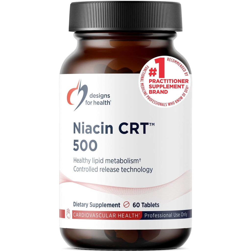 Sağlık Niacin 500 mg için tasarımlar - Niacin CRT Vitamin B3 (Nicotinic Acid), Kontrollü Yavaş Yayın Tabletleri Flush - Non-GMO, Gluten Free Supplement (60 Tabletler)